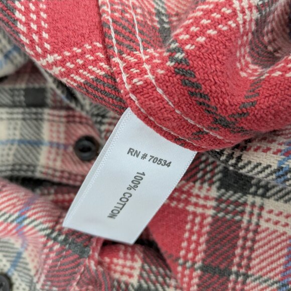 Men's Orvis Heavy Knit 100% Cotton Button Up Plaid Shirt Medium - Picture 3 of 7